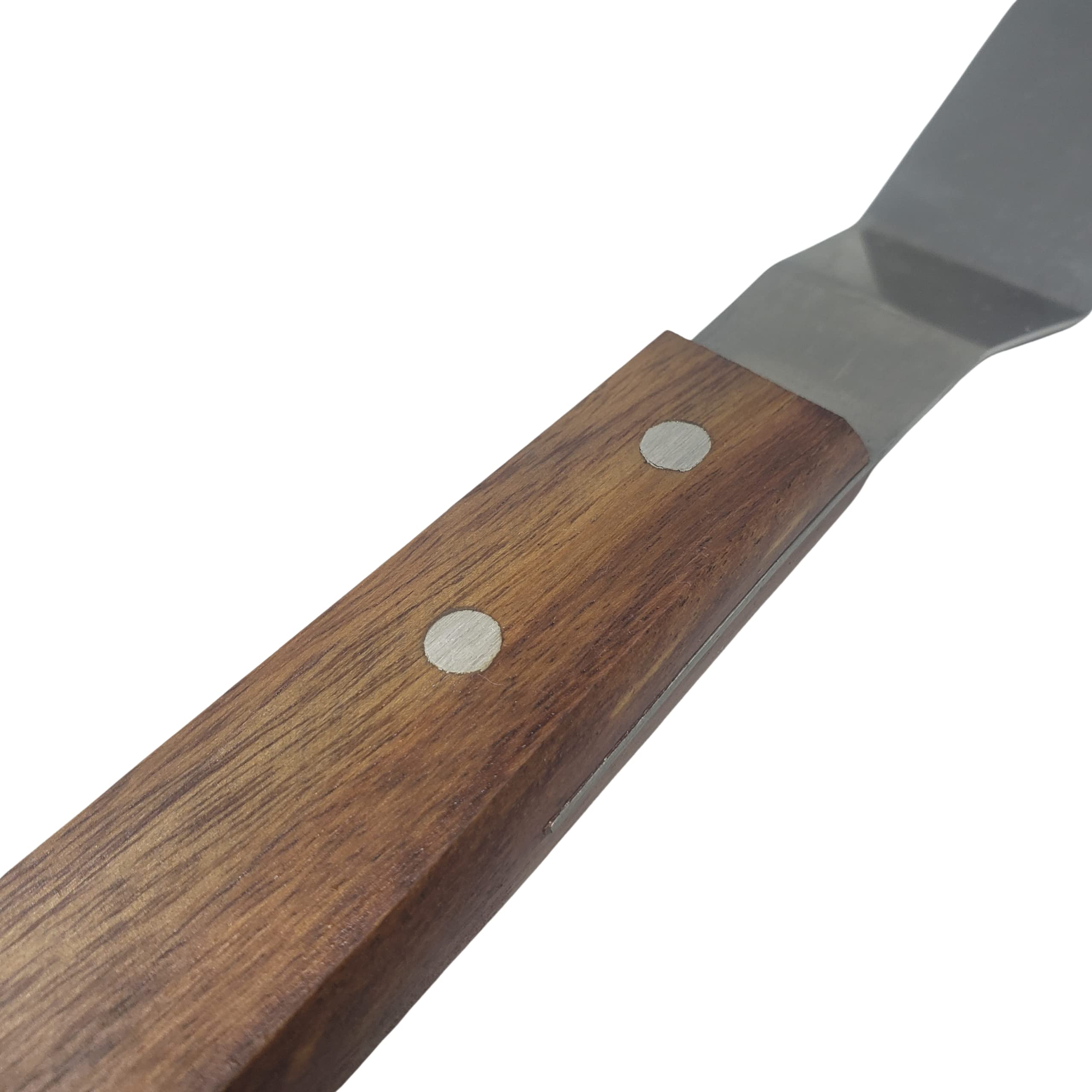 Offset-Edelstahl-Spatel-Set mit Holzgriff – professionelle Kuchendekorationswerkzeuge – 10,2 cm, 16,5 cm & 20,3 cm Edelstahl versetzte Klinge Kuchenspatel Set
