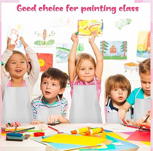 Miniatura 5 de 24 delantales de pintura para niños, delantales de tela para niños, para hornear, cocina, aula, fiesta de pintura