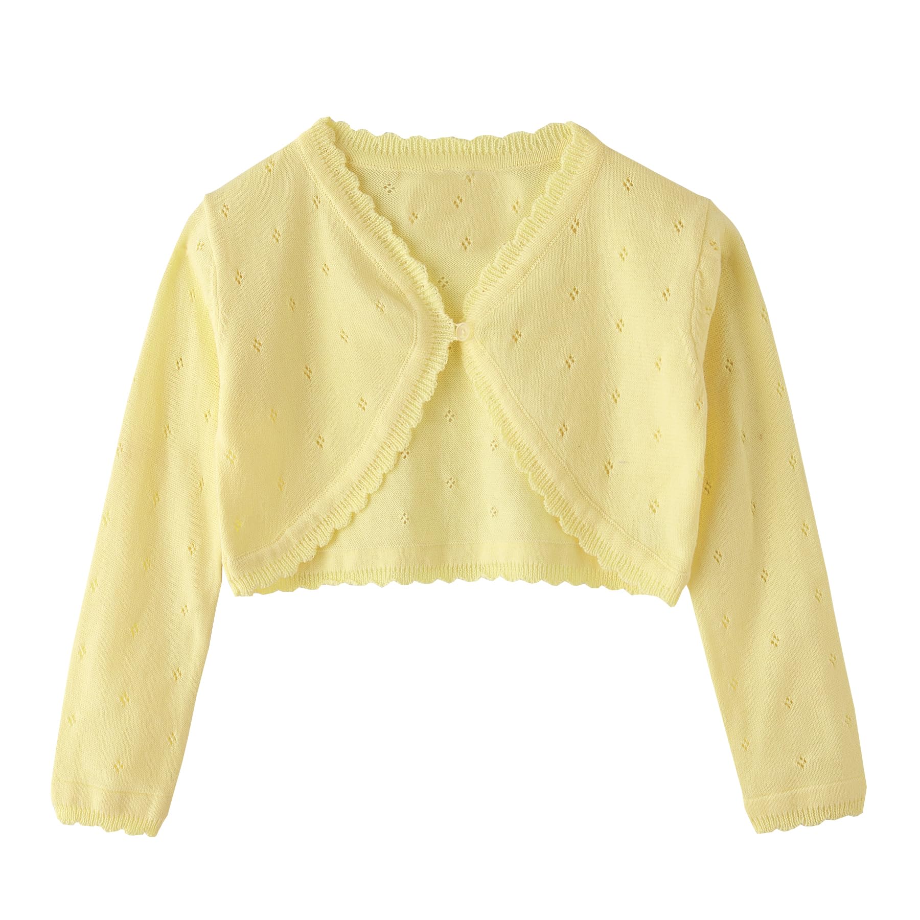 Girls Cardigan Sweater Toddler Bolero Shrug Baby Kids Long Sleeve Dress Up Button Closure Cropped Jacket Tops