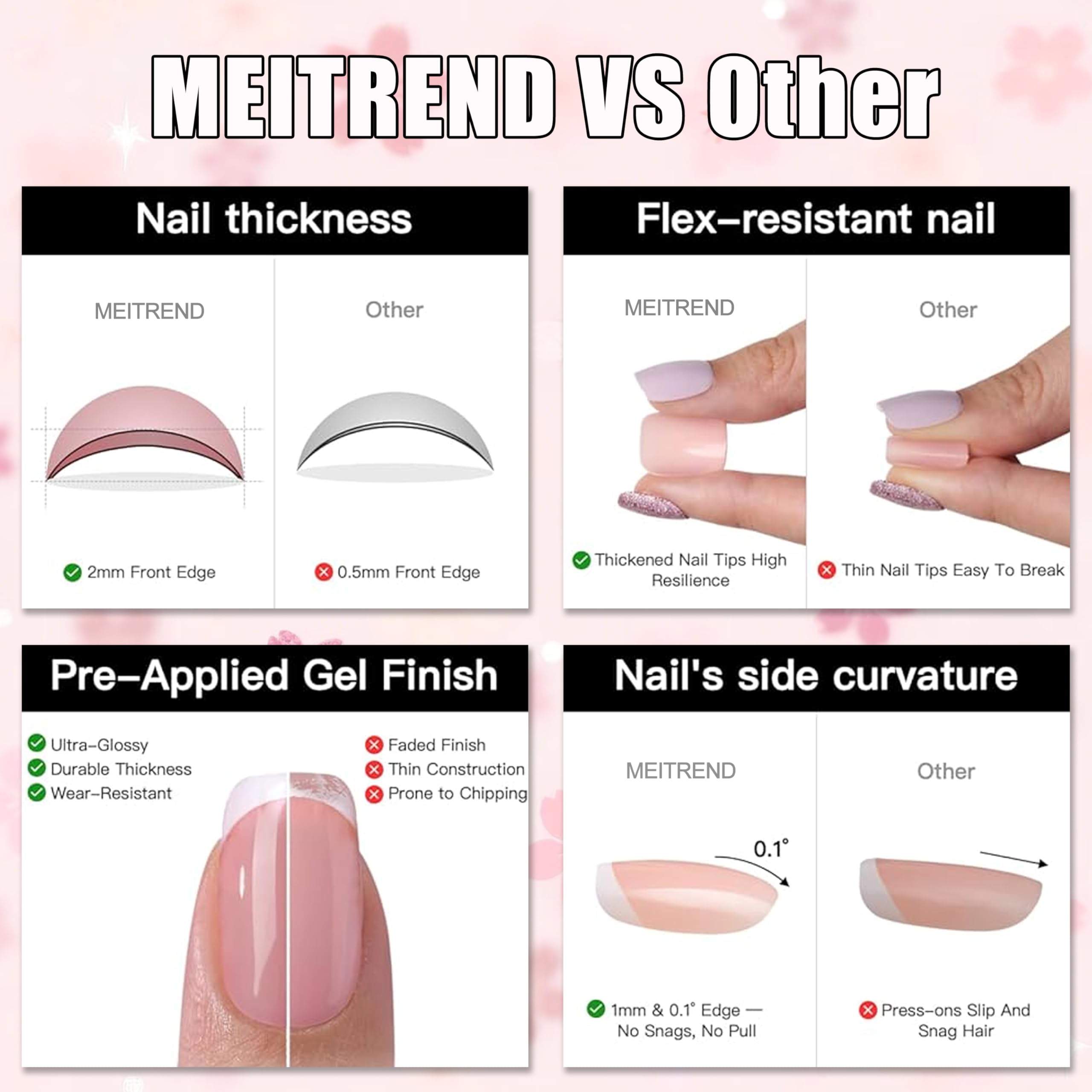 24 sztuki Press on Nails sztucznych paznokci – czerwone, krótkie, kwadratowe paznokcie do naklejenia, sztuczne paznokcie do naklejenia Full Cover, akrylowe paznokcie dla kobiet i dziewcząt, Nail Art