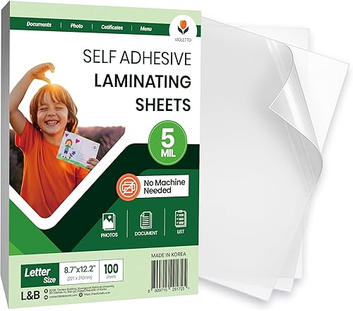 Vista 15 de Hojas laminadoras autoadhesivas de 12.3 x 17.1 pulgadas, paquete de 10, 4 mil de grosor, no necesita máquina, QuickPeel, Instashield, Stick&GO