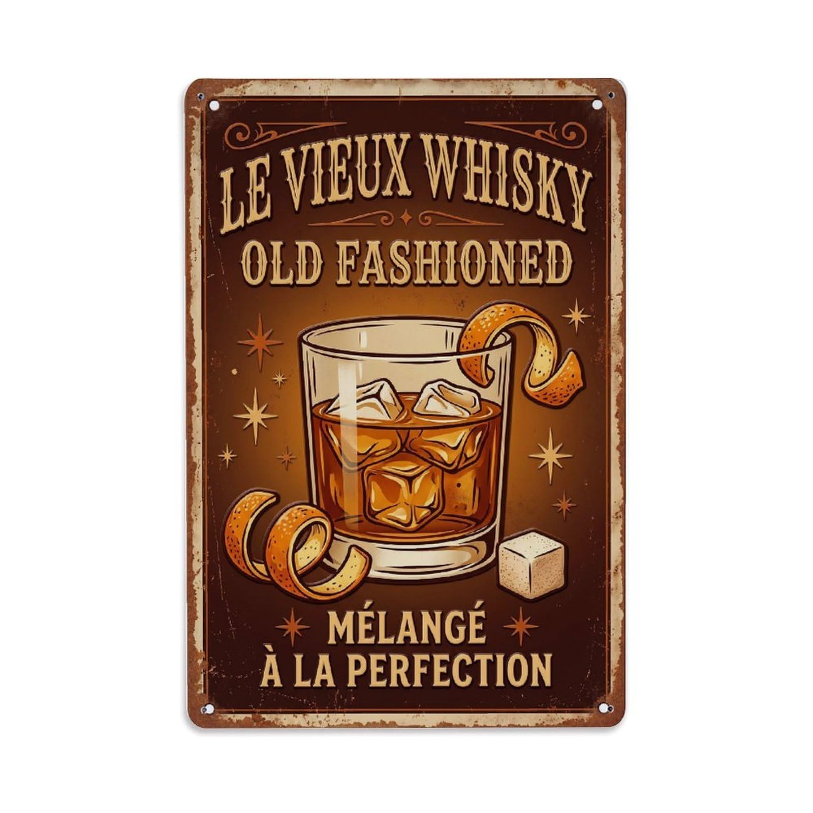 Old Fashioned Festive Gathering Metal Tin Sign Plaque Wall Decor for Cafe, Club Bar, Office, Home Garden Metal Poster 8x12Inch