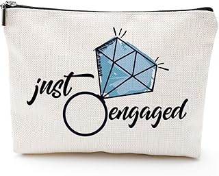 Just Engaged Gift, Bride Makeup Bag, Engagement Gift for Bride, Newly Engaged,Bridal Shower Gifts, Bride Cosmetic Bag, Gift for Bride, Bride Gift, New Bride Gift