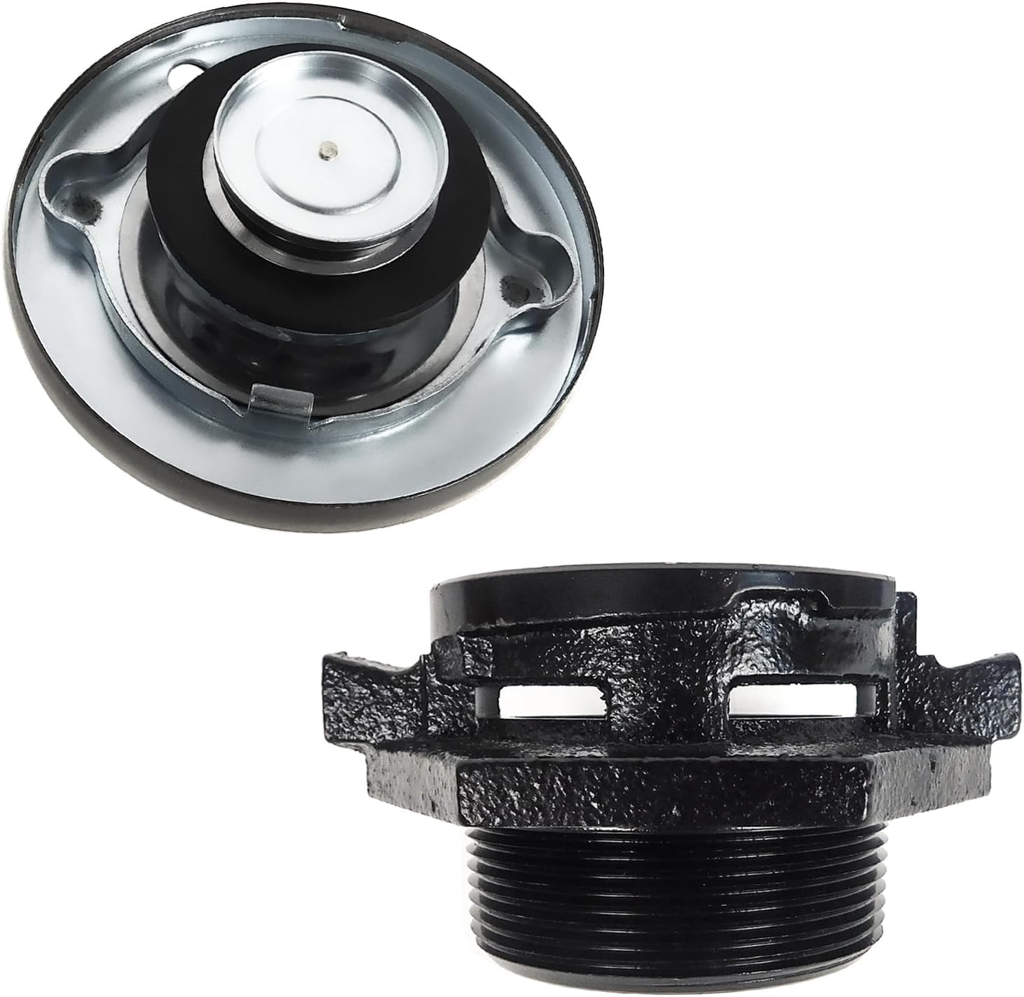 Transfer Tank Vented Cap with Threaded Neck, Vented Fuel Cap for transfer tank with 2 Inch Base, Diesel Fuel Cap, Transfer tank Fuel Cap & Vented Fuel Storage（black）
