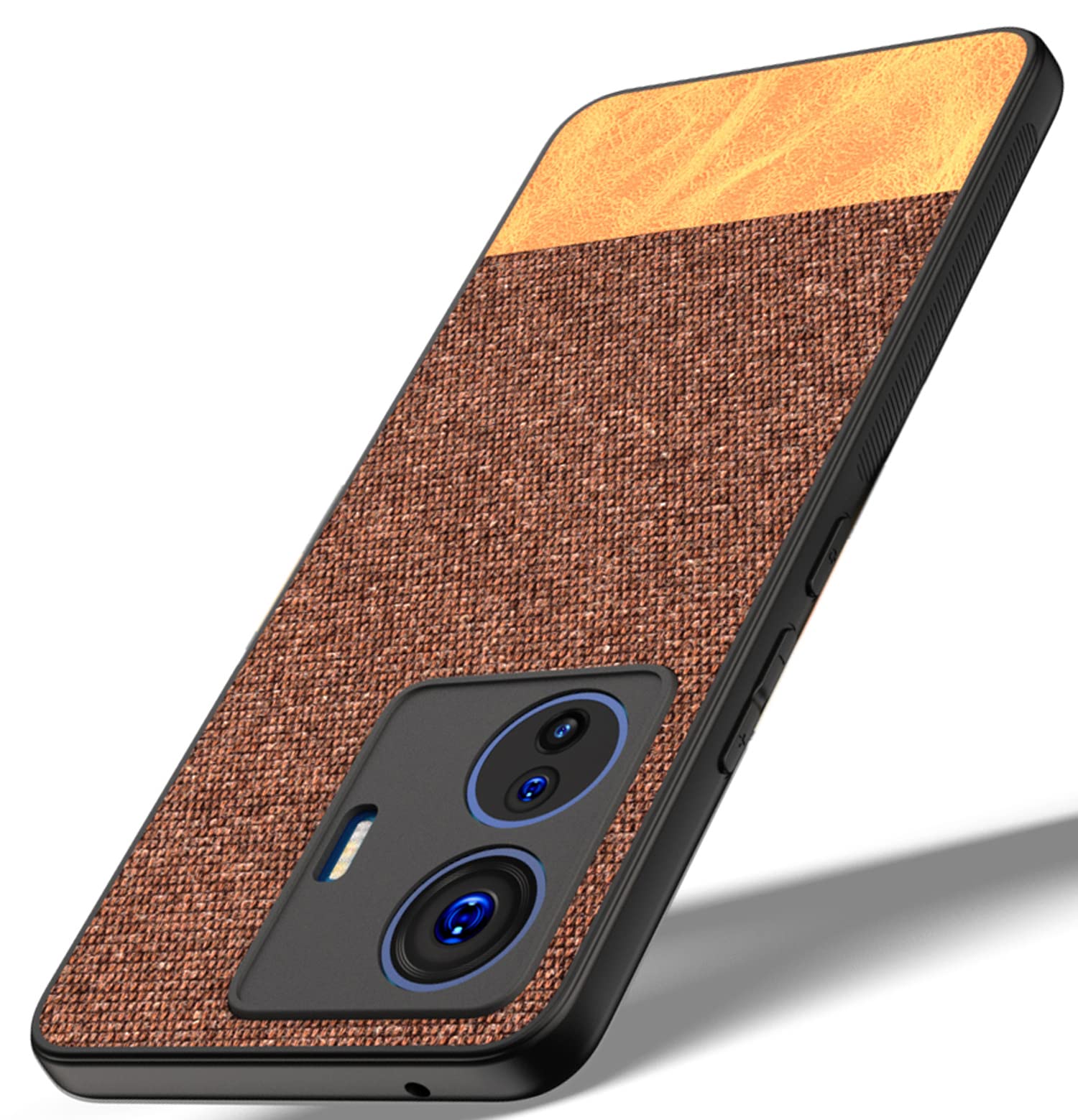 Kapa Soft Fabric & Leather Hybrid Back Case Cover for Vivo IQOO Z6 PRO (5G) / Vivo T1 PRO (Brown) (B0B658857Q) Amazon Price History, Amazon Price Tracker