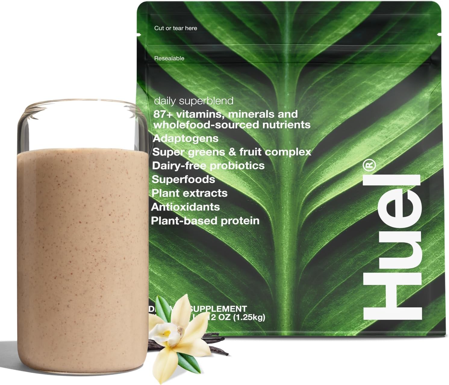 Huel Daily Superblend Vanilla Powder | 25g Plant Based Protein | Super Greens Powder | 87 Vitamins, Minerals, and Wholefood-Sourced Ingredients |19 Servings