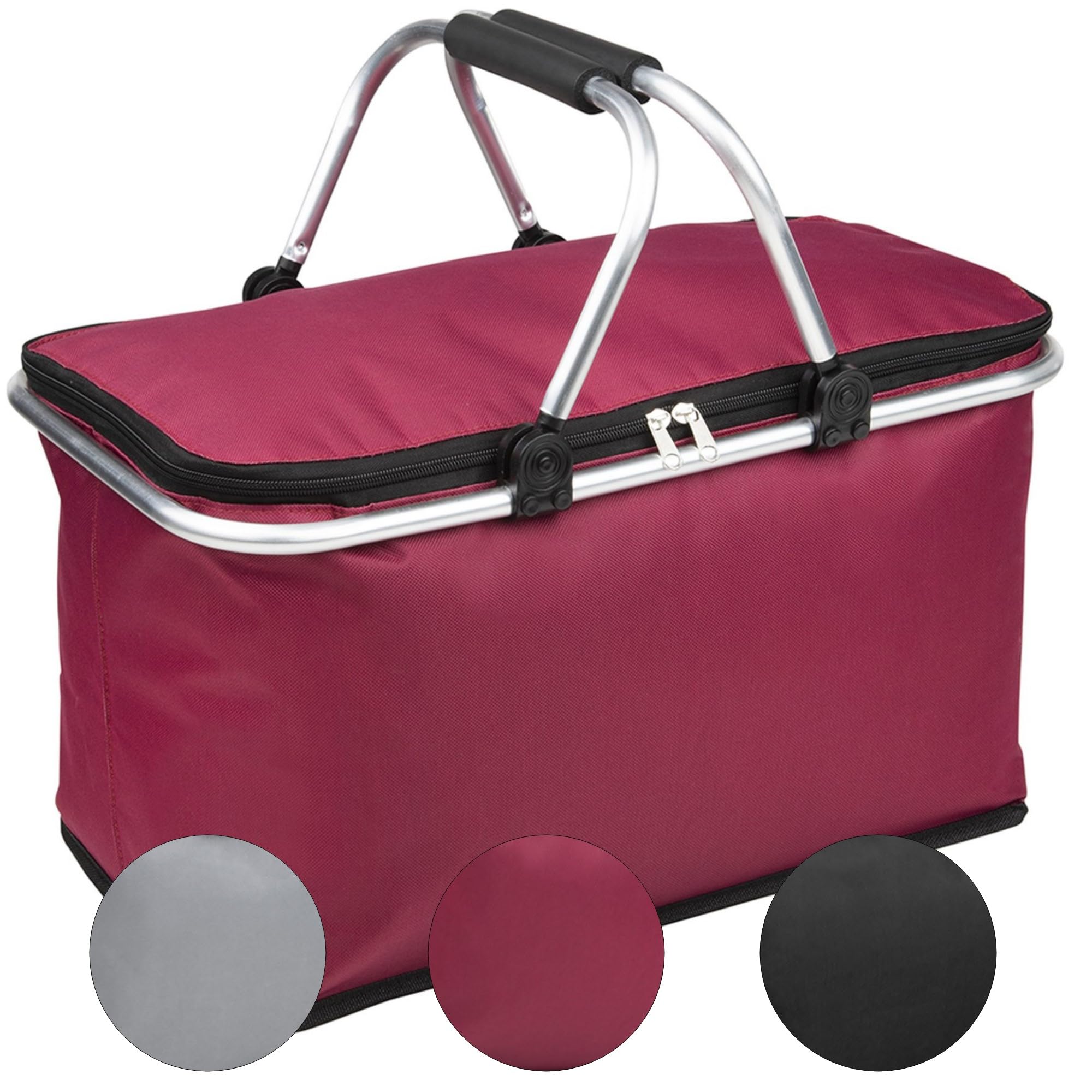 Einkaufskorb Kühlkorb 25 L Faltbarer Thermokorb Picknickkorb Korb Einkaufskörbchen Körbchen klappbar Einkaufstasche Kühltasche isoliert Klappkorb