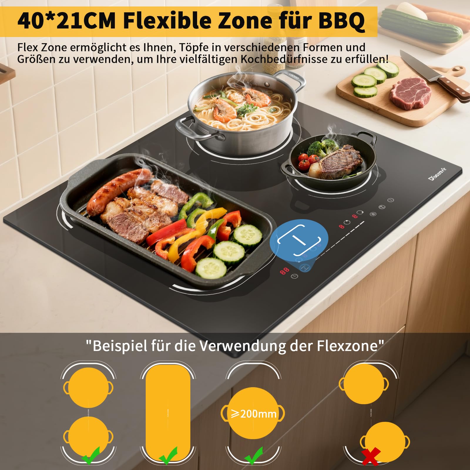 Einbaubackofen 60 cm & Induktionskochfeld 60 cm mit Flexzone