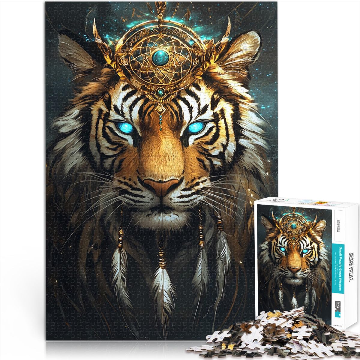 2000-piece puzzle for adults Fable Tiger Made of cardboard，Suitable for people aged 14 and above for educational game challenge toy Birthday gift, gifts, wall art。size：70x100cm/27.5x39.3inch