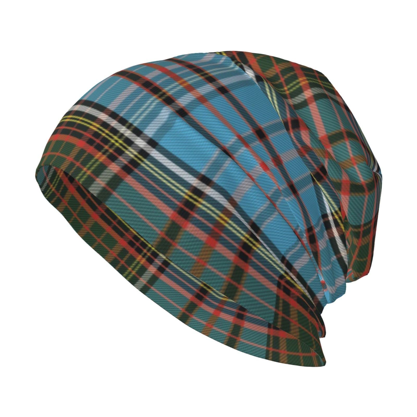 Oudrspo Unisex Beanie Hat Clan Anderson Scottish Tartan Plaid Warm Slouchy Knit Hat Headwear Gift for Adult