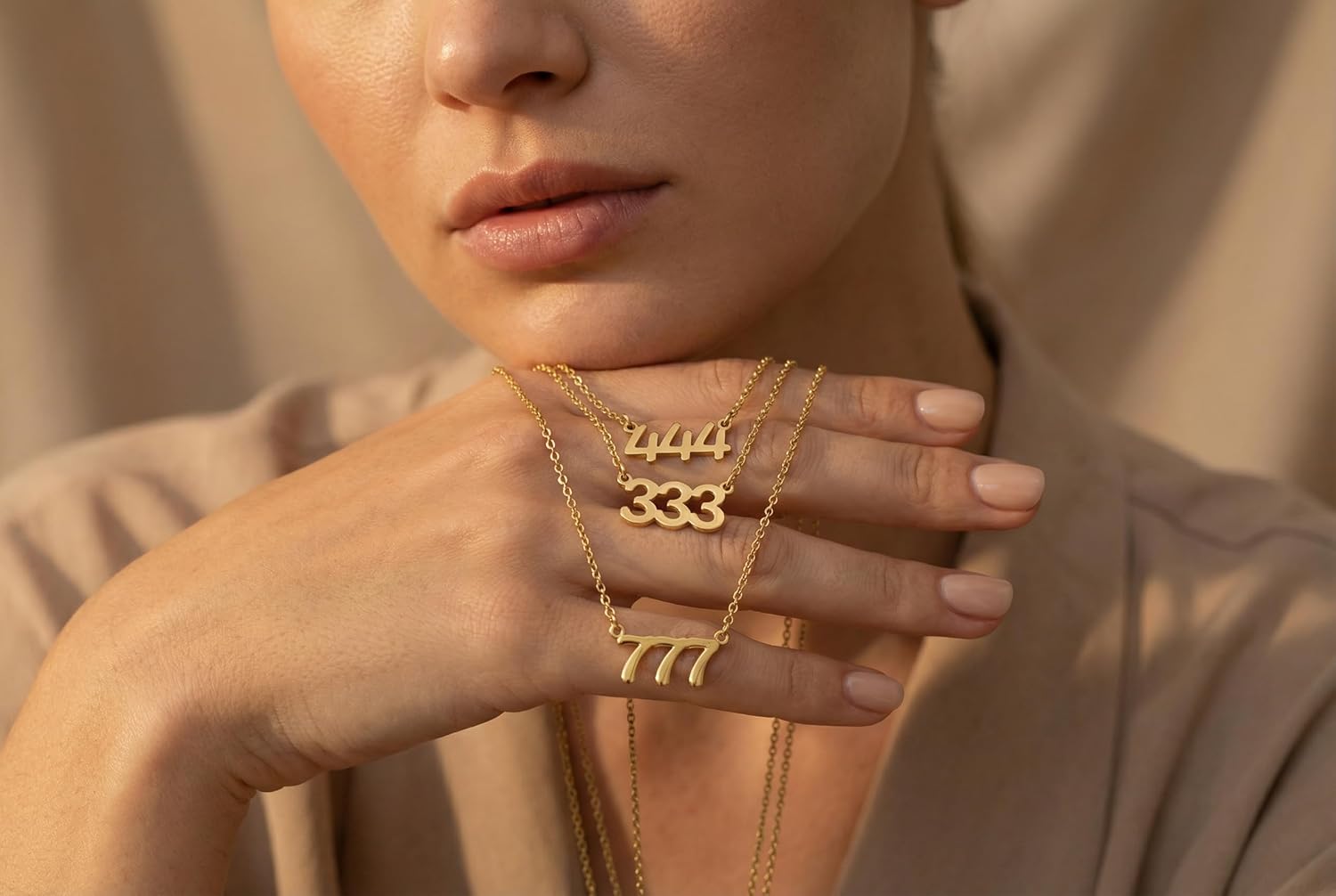 14k Rose Gold Number Necklace · Angel Number Pendant · Lucky Number Necklace · Gift For Her
