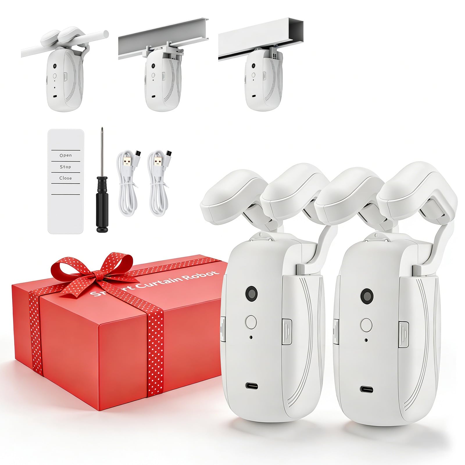Apertore Tende 3-in-1 Universale, Motore Tende con Bluetooth