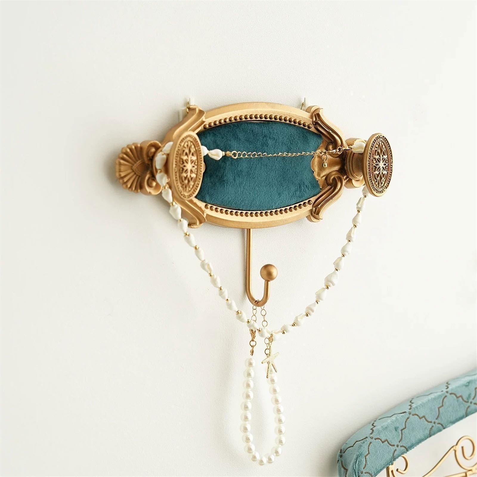 organisateur de porte-bijoux Ensemble de présentoirs à bijoux en velours microfibre vintage métal