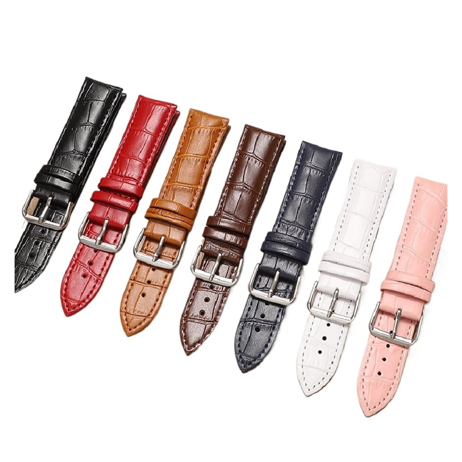 Générique NASUNJIA Bracelet De Montre Rechange En Cuir, Disponible Largeurs 12 Mm, 14, 16, 18, 19, 20, 22 Et 24