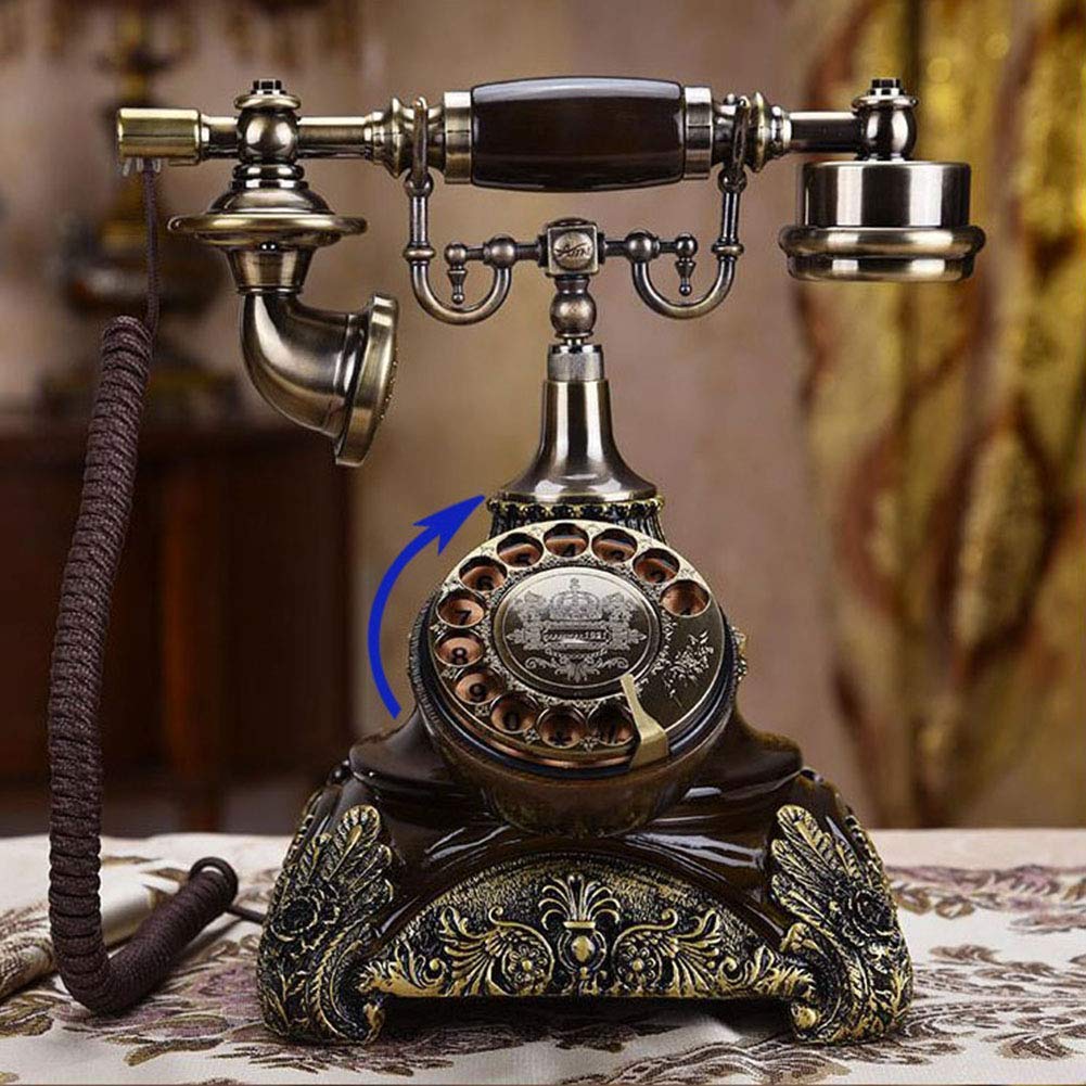 Telefon Retro, Telefon Stacjonarny, Klasyczny, Lite Drewno I Metal, Do Biura, Salonu, A2
