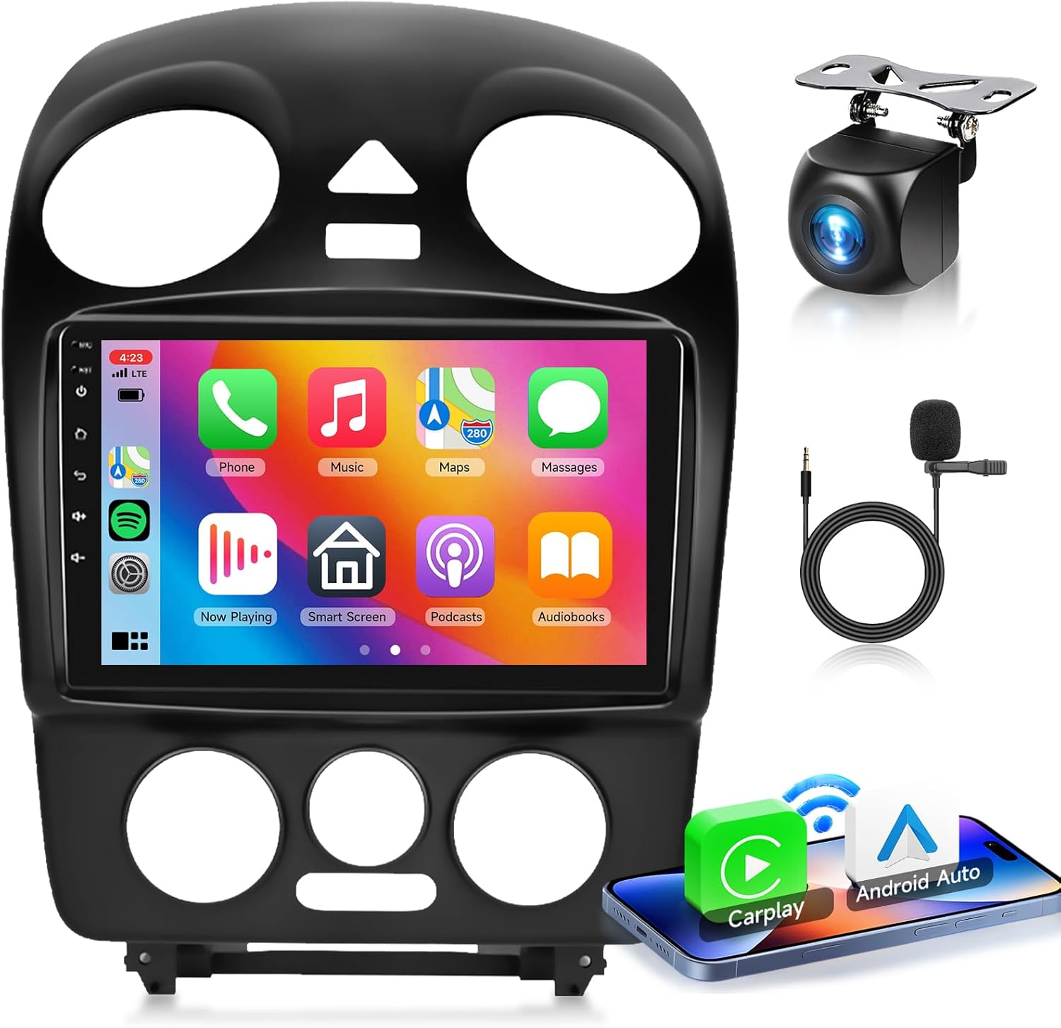 5G WiFi Android 15 Car Stereo for Car Radio for Volkswagen VW Beetle 2004-2010 with Wireless Carplay Android Auto, 9" Touch Screen Radio Support GPS/Bluetooth/FM/SWC/Backup Camera