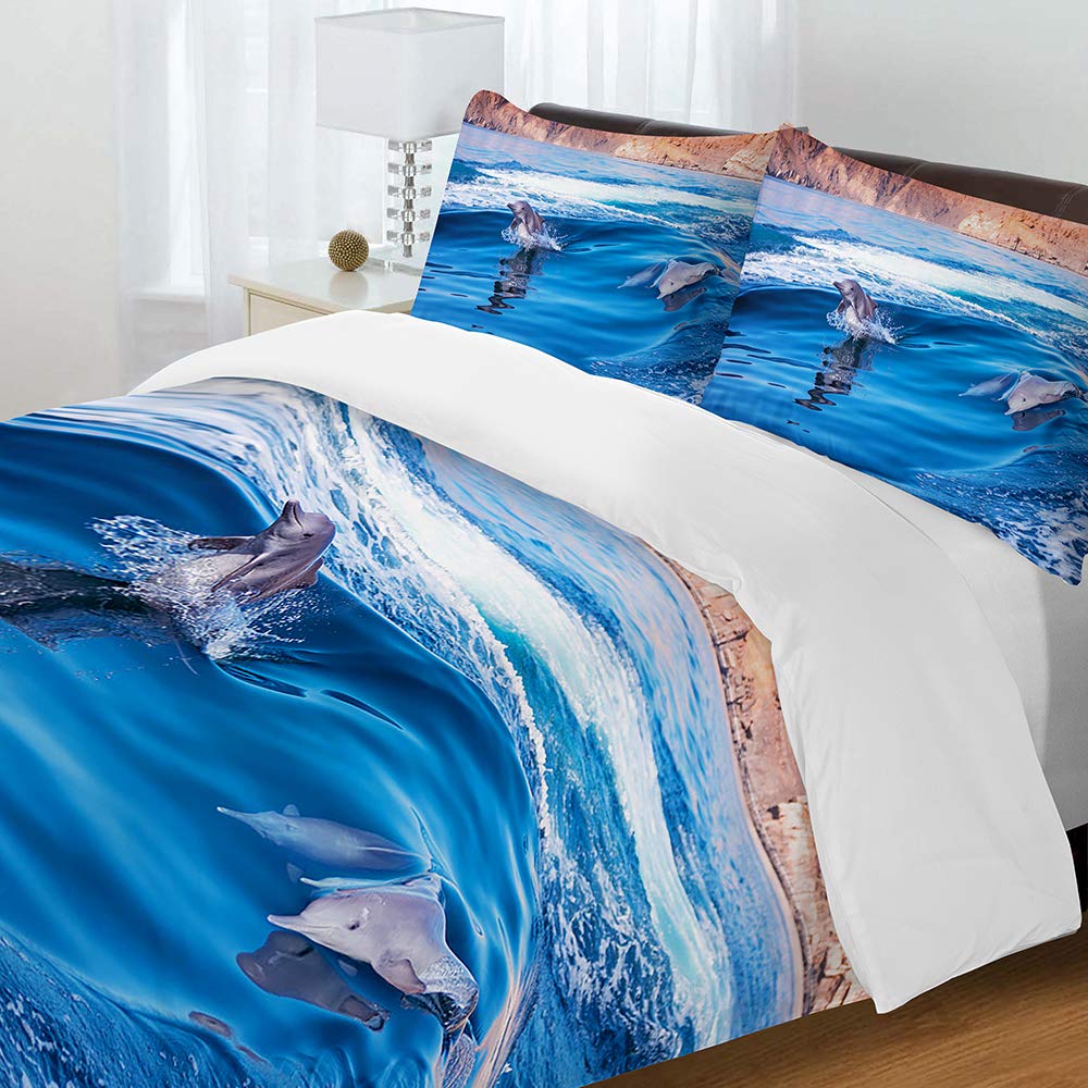 Set di biancheria da letto con delfino a cartone animato carino