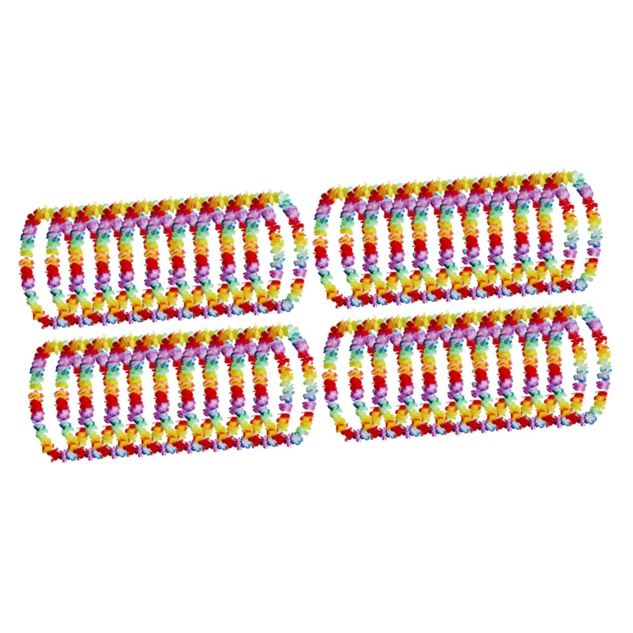 Cabilock 40 Piezas guirnaldas Hawaianas Decoraciones para Fiestas Tropicales Collar de Flores Collares a Granel Christmas Xmas navidas Guirnalda Hawaiana Guirnalda Luau constituir Colocar