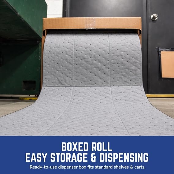 Spilfyter Universal Medium Duty Absorbent Roll, 15 x 75', 1 Roll | Two-Ply, Durable, Low-Lint, Use as Pad, Sock, or Wipe, Versatile Spill Control, DB-1575