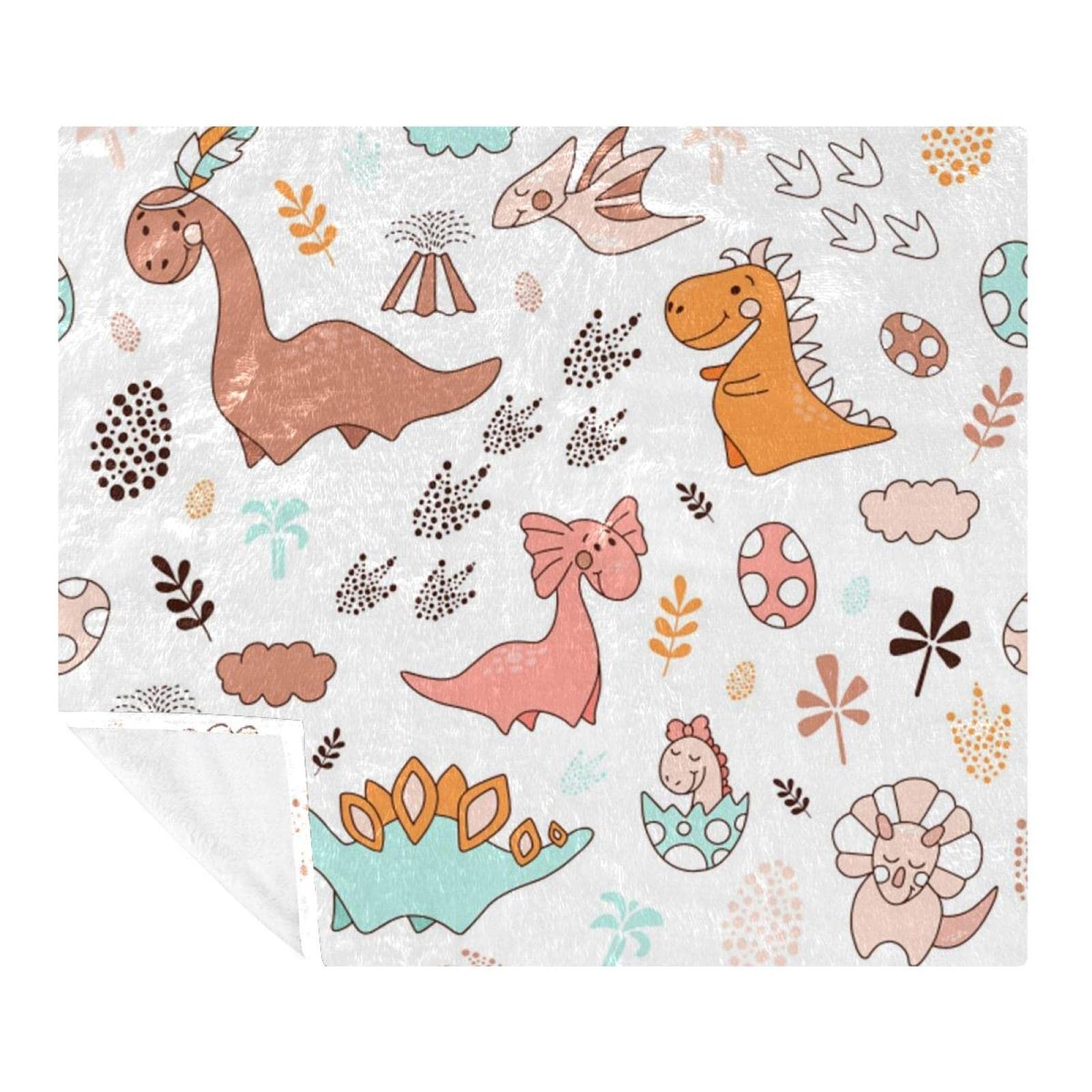 Couverture dinosaure 150x130 cm en microfibre plaid polaire lit