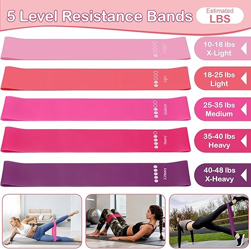 Miniatura 5 de Hoedia Kit de pilates para mujer, equipo de pilates con anillo y pelota con bandas de resistencia, correa de yoga, deslizadores de núcleo,