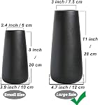 11 Inch Vases en céramique noire pour les fleurs & Pampas Grass, Vase décoratif de style rustique classique pour les pièces centrales de table de décoration maison