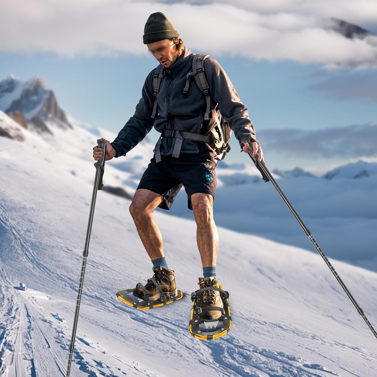 Snow Shoes for Women, Men, Youth, Kids, Light Aluminum Weight Snowshoes with Adjustable Trekking Poles, Carrying Bag, Serrated Claws for Skiing and Snow Trekking