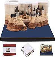 Seaadan1985 3D Calendar 2026 Memo Pad - Hand-Torn Paper Sculpture Sticky Notes, Creative DIY Tower Artwork for Office Home Gifts