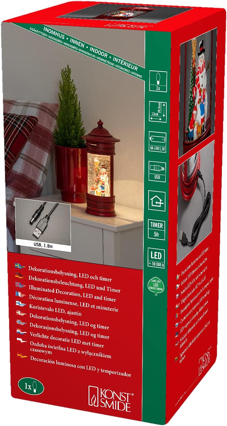 Konstsmide LED Dekolichterkette Mit Glasperlen – 20 Warmweiße Dioden, Batteriebetrieben, 1,8 M, Für Innenbereich