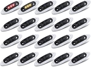 Meerkatt -Pack Of 10- 3/4 Inch Miniature Round Smoked Lens Amber LED Bullet Side Marker