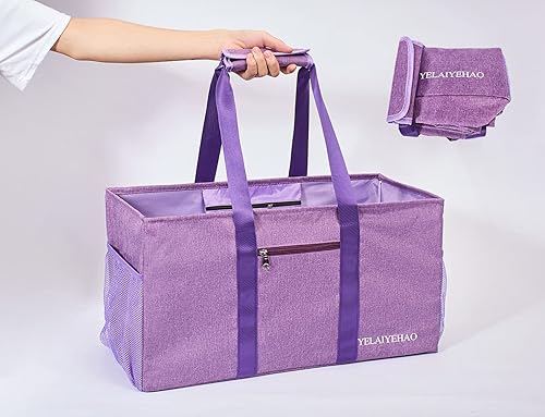 Miniatura 5 de YELAIYEHAO 2 bolsas de mano grandes para uso general, bolsa de asas plegable plegable