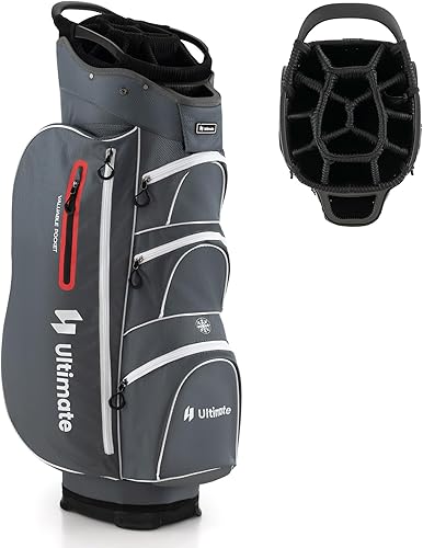 Bolsa de carrito de golf Tangkula con divisores superiores de 15 vías, bolsa ligera para palos de golf con hueco individual para putter y 7