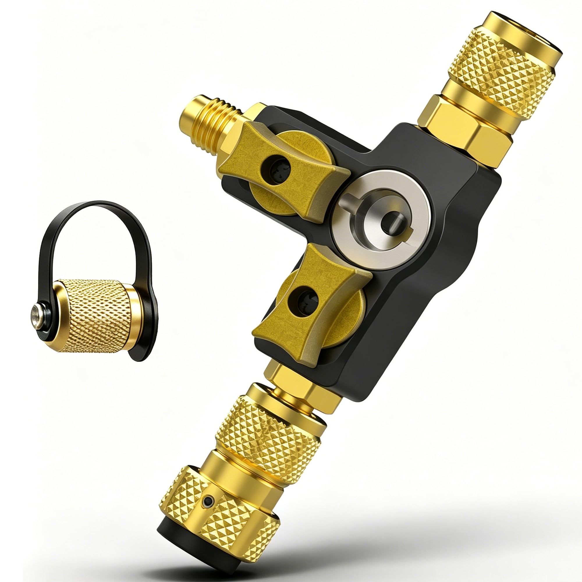 Photo 1 of Professional HVAC Valve Core Removal Tool, 1/4" Dual Valve with 5/16" Adapter and Sight Glass, Vacuum-Rated 20 Microns, A2L Compatible