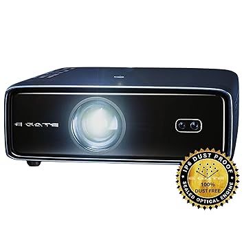 (Refurbished) E Gate S9 Pro Automatic Smart 100% Dust Proof Projector, FHD 1080p Native, 10500 Lumens (810 ANSI), Sealed Optics, Auto (Keystone+Focus+Obstacle+Tilt), 2GB-32GB, HDMI-ARC, WiFi 6, Bluetooth (EL9030)