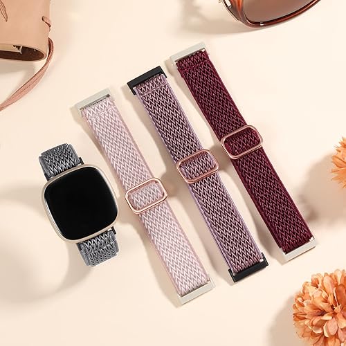 Miniatura 9 de Maledan Correa elástica compatible con Fitbit Versa 3Sense 2SenseVersa 4 bandas para mujeres y hombres, correas deportivas elásticas transpirables