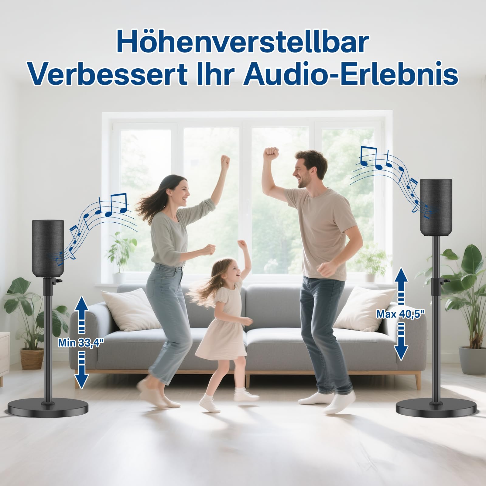 Stojak na głośniki podłogowe z regulacją wysokości (para) do głośników Sony SA-RS5 – wytrzymały stojak na głośniki Surround Sound do Sony SA-RS5 bezprzewodowy głośnik tylny z zarządzaniem kablami