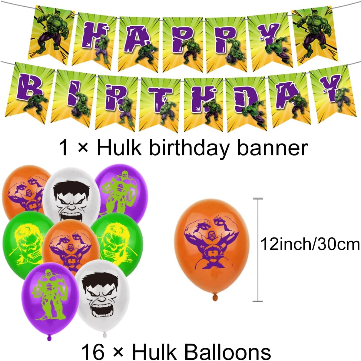 42 PCS Marvel Hulk Birthday Decorations simyron Hulk Theme Party