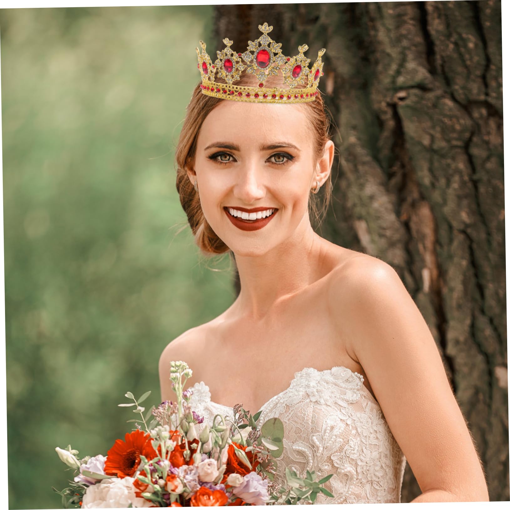 Corona de Aleación Gemas de Imitación, Tocado de Novia Redondo
