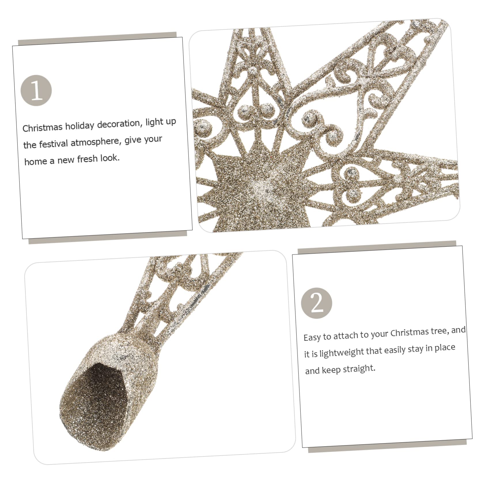IMIKEYA 5 Pièces Arbre De Noël Top Étoile Ornement Étoile De Noël Décoration De Ornement d'arbre De Étoile Décoration Ment De Ment d'e De Décoration