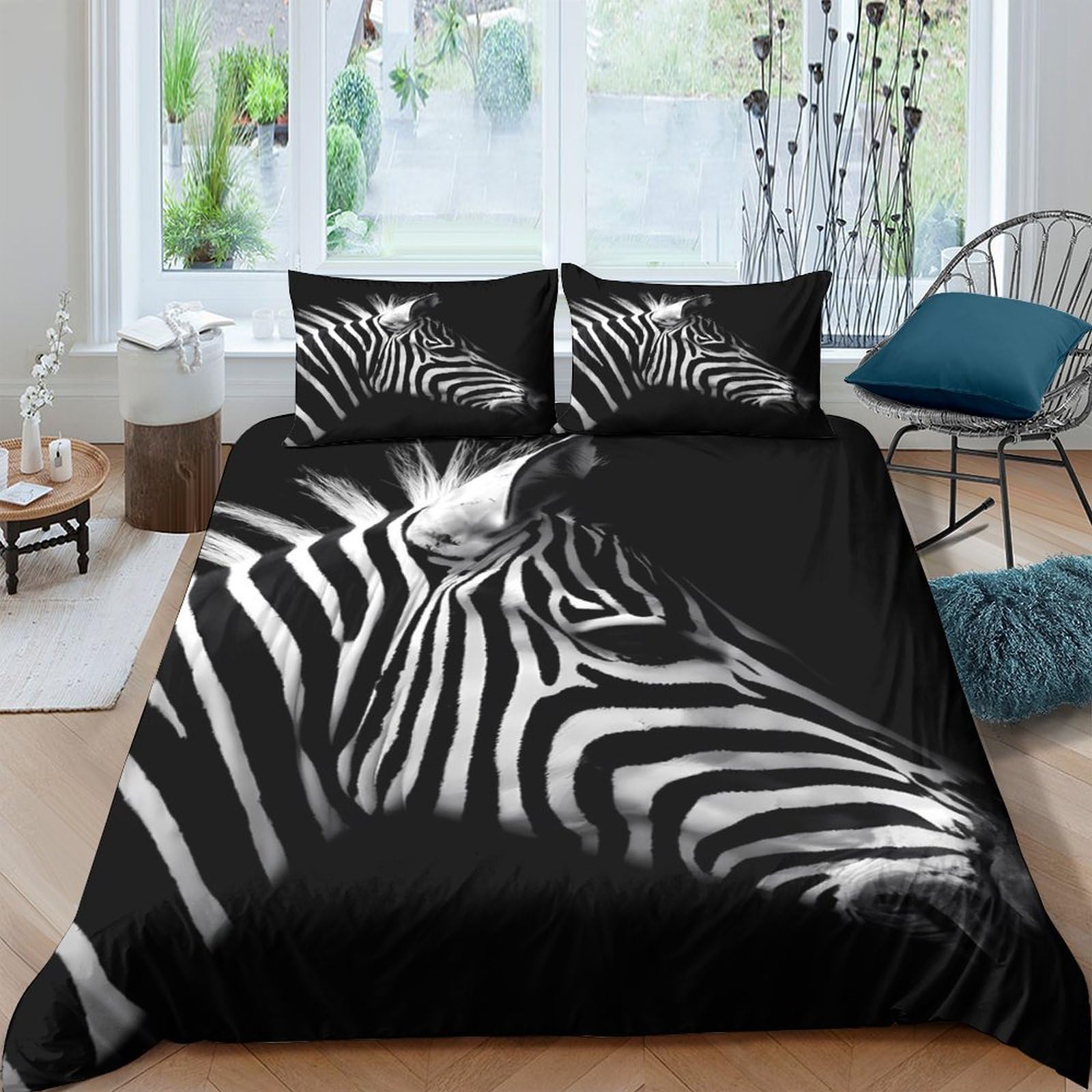Ctjqhvkz Style-9 3D Printed Zebra Stripe Fitted Sheet Microfiber Anti-Slip Bed Cover For Bedroom Guest Room Decor Protection Single（135X200cm）