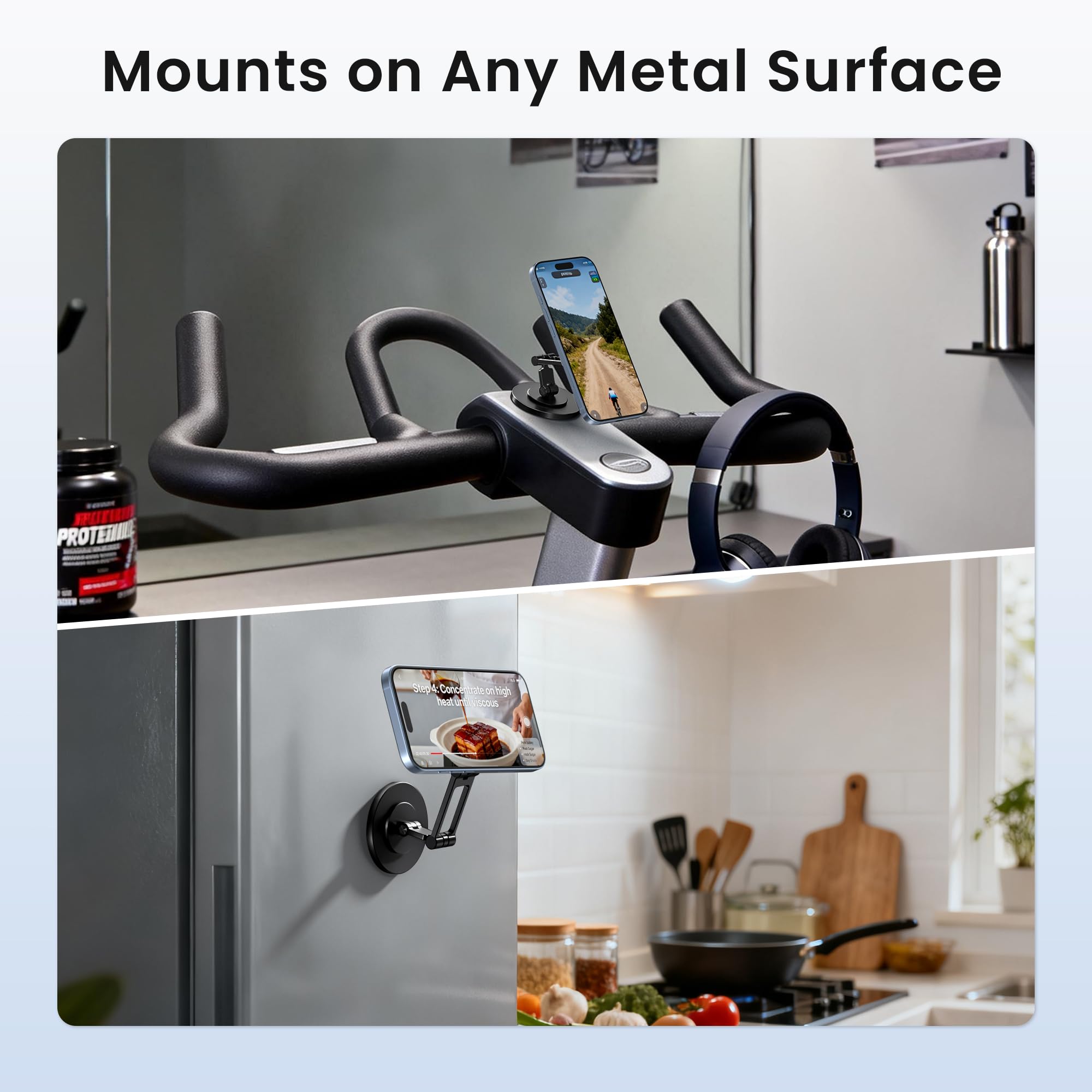 Itramax Supporto Magnetico per Telefono Rotante a 360°,Supporto Pieghevole Portatile per Scrivania con Base Antiscivolo & Anello Doppio per iPhone 17 16 Plus 13 12 11,Pixel 9 8,Samsung,Ufficio,Cucina