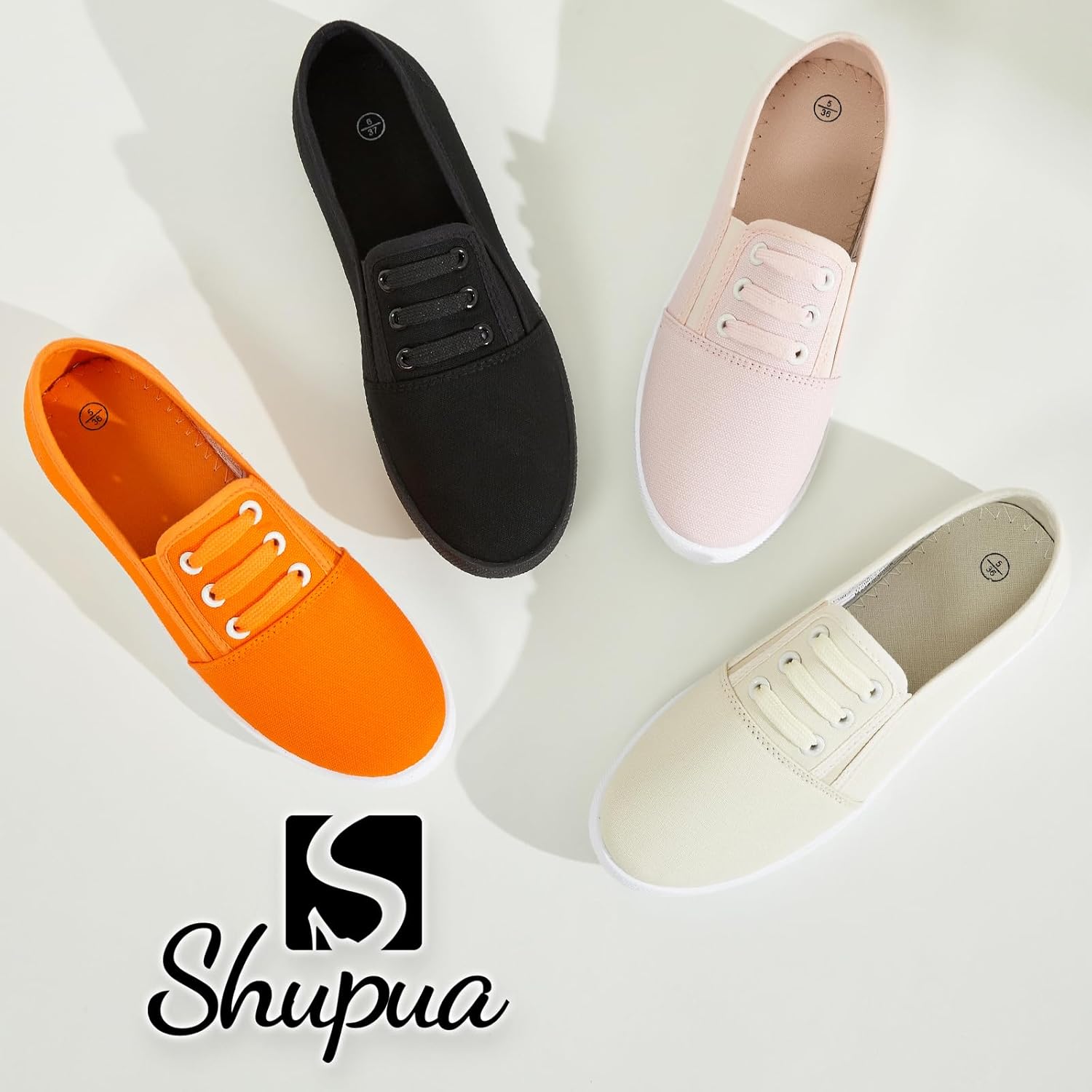 Women's Canvas Slip On Sneakers - Casual Walking Shoes, Non Slip Work Shoes - Image 8