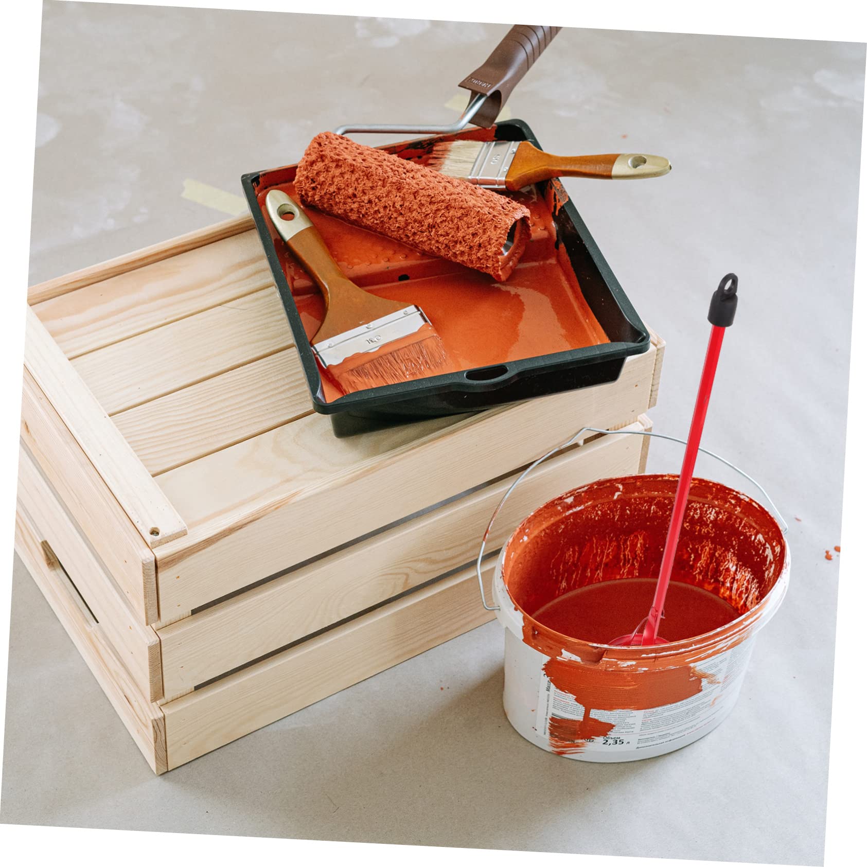 IWOWHERO 2pcs Paint Stirrer Concrete Mixing Paddle 40x8.5cm Sturdy Handheld Electric Mixer Paint Stirring Tool