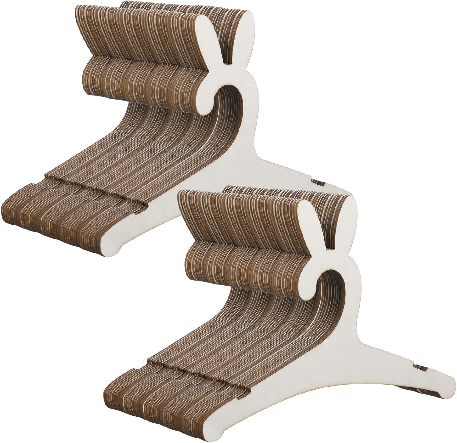 Beeveer 40 Pcs Kids Wooden Hangers, Wooden Baby Hangers