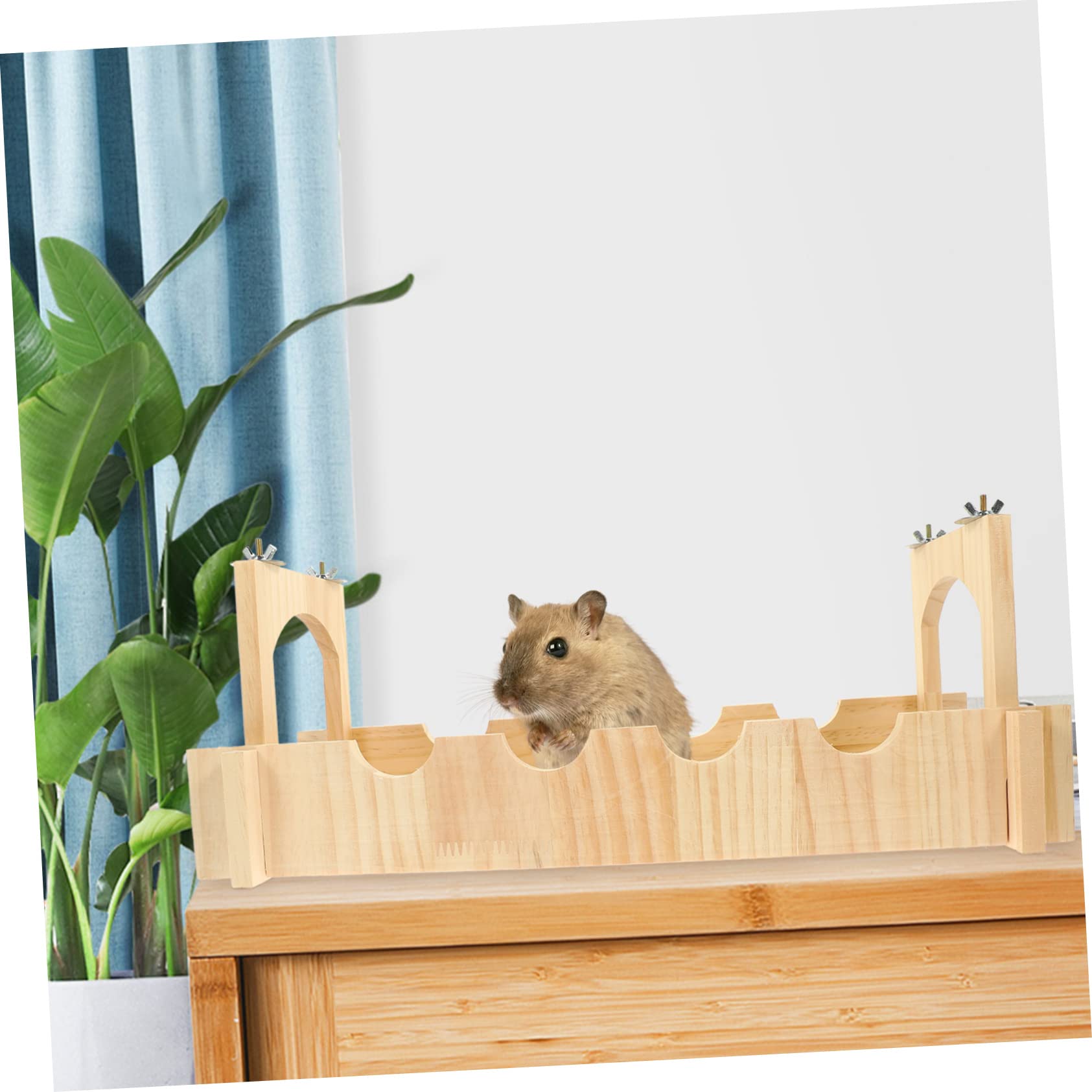 Leichte Haustierkäfig Holzbrücke für Chinchillas und Meerschweinchen mit Kreativem Design als Ruhe und Spielplatz im Kleinen Kleintierkäfig