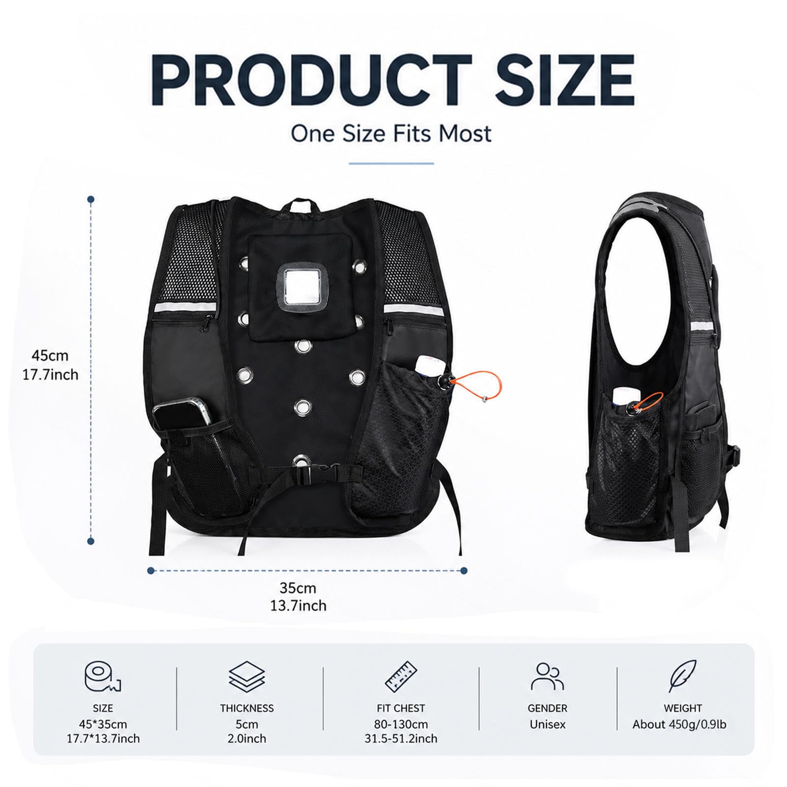Gilet Refrigerante Raffreddamento per Chip a Semiconduttore Giubbotto Refrigerante Raffreddamento Rapido di 15 °c per La Pesca, Il Golf E Il Campeggio