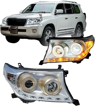Headlights For Toyota Land Cruiser 2008-2015 LED Headlight Assembly Upgrade car Lights DRL Dynamic Turn Signal 2 PCs