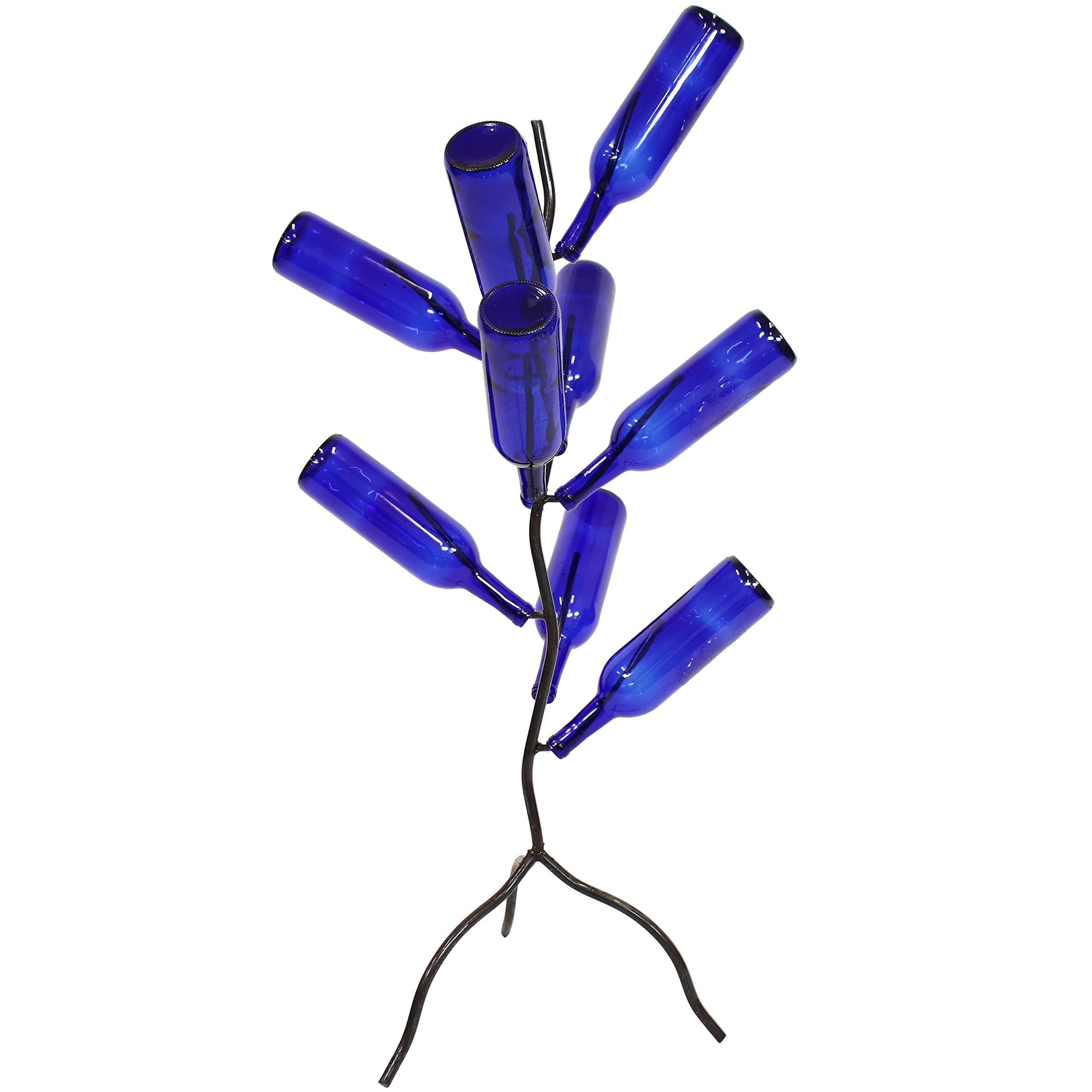 Sunnydaze Metal Wine Bottle Tree Display Stand - 40-Inch - Rustic Backyard Outdoor, Lawn and Patio Decorative Sculpture and Yard Accent