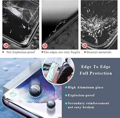 Miniatura 7 de Paquete de 6 compatibles con Galaxy Note 20 (6.7 pulgadas), 2 unidades de vidrio templado ultrasónico de huellas dactilares + 2 protectores de