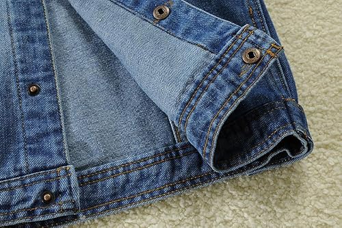 Mallimoda Kids Boys Girls Hooded Denim Jacket Zipper Coat Outerwear Style 9 Denim 9-10 Years - Thumbnail 6
